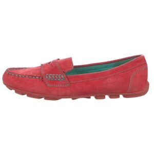 Cynthia Rowley Coral Suede Loafers with Green Soles. Size 7M